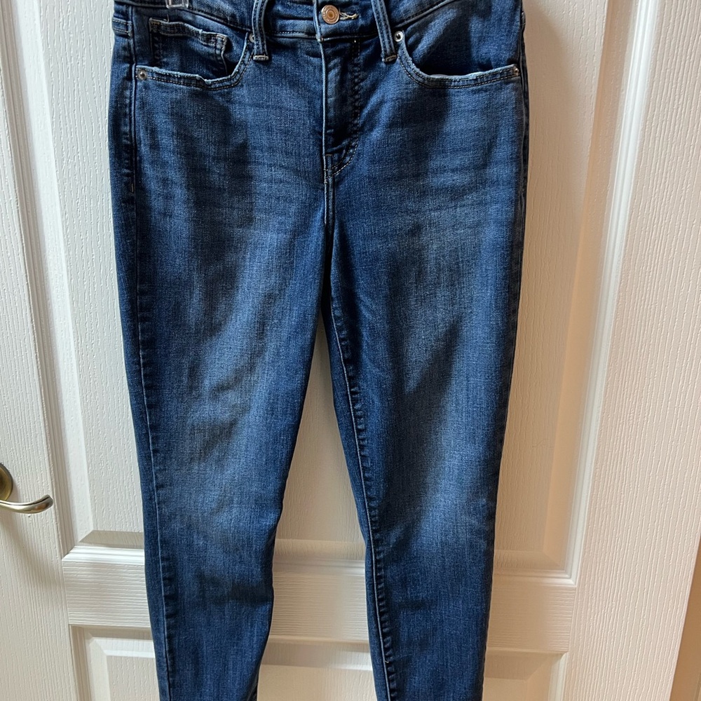 Lucky Brand Ava Dark Blue Mid Rise Crop Jeans